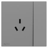 羅格朗開關(guān)插座 暢境  深砂銀 帶開關(guān)三扁插座 三孔插座 10A