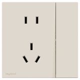 羅格朗開關(guān)插座 暢境  奶油白 帶開關(guān)連體二三插座（開關(guān)控制插座） 五孔帶開