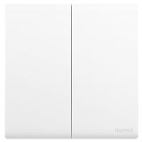 羅格朗開關(guān)插座 綺蘊 陶瓷白 二位雙控開關(guān) 二開雙控 16AX