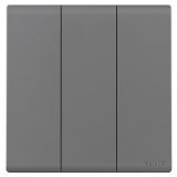 羅格朗開關(guān)插座 綺蘊 深砂銀 三位單控開關(guān) 三開單控 16AX