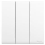 羅格朗開關(guān)插座 綺蘊 陶瓷白 三位雙控開關(guān) 三開雙控 16AX