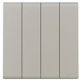 羅格朗開關(guān)插座 綺蘊 粉鉑金 四位單控開關(guān) 四開單控 16AX