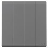 羅格朗開關(guān)插座 綺蘊 深砂銀 四位單控開關(guān) 四開單控 16AX