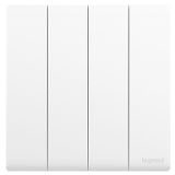 羅格朗開關(guān)插座 綺蘊 陶瓷白 四位雙控開關(guān) 四開雙控 16AX